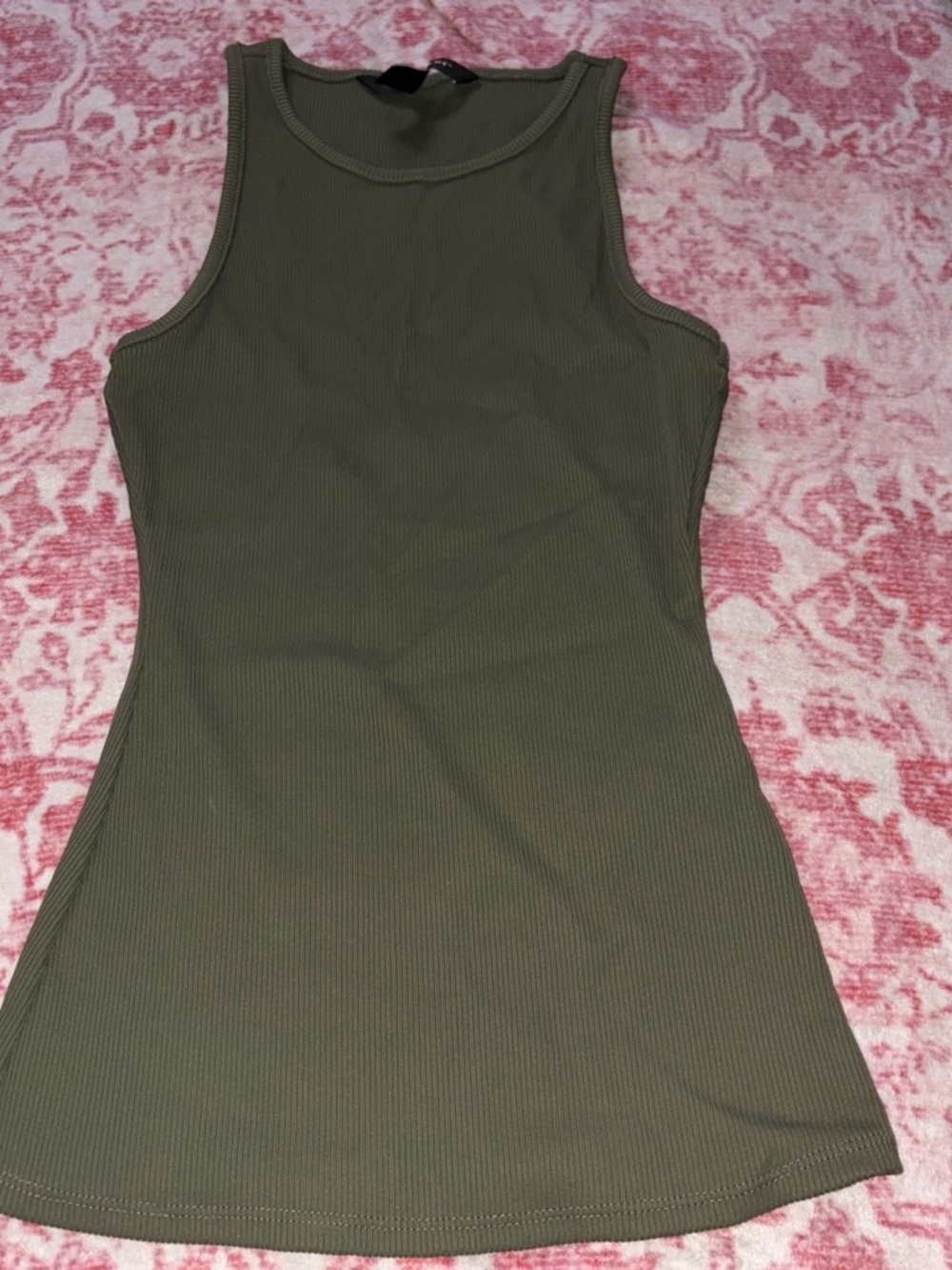 Ribbed Tank Top in Olive